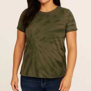 Gilly Hicks Olive Green Tye Dye Ribbed Top Size XXS